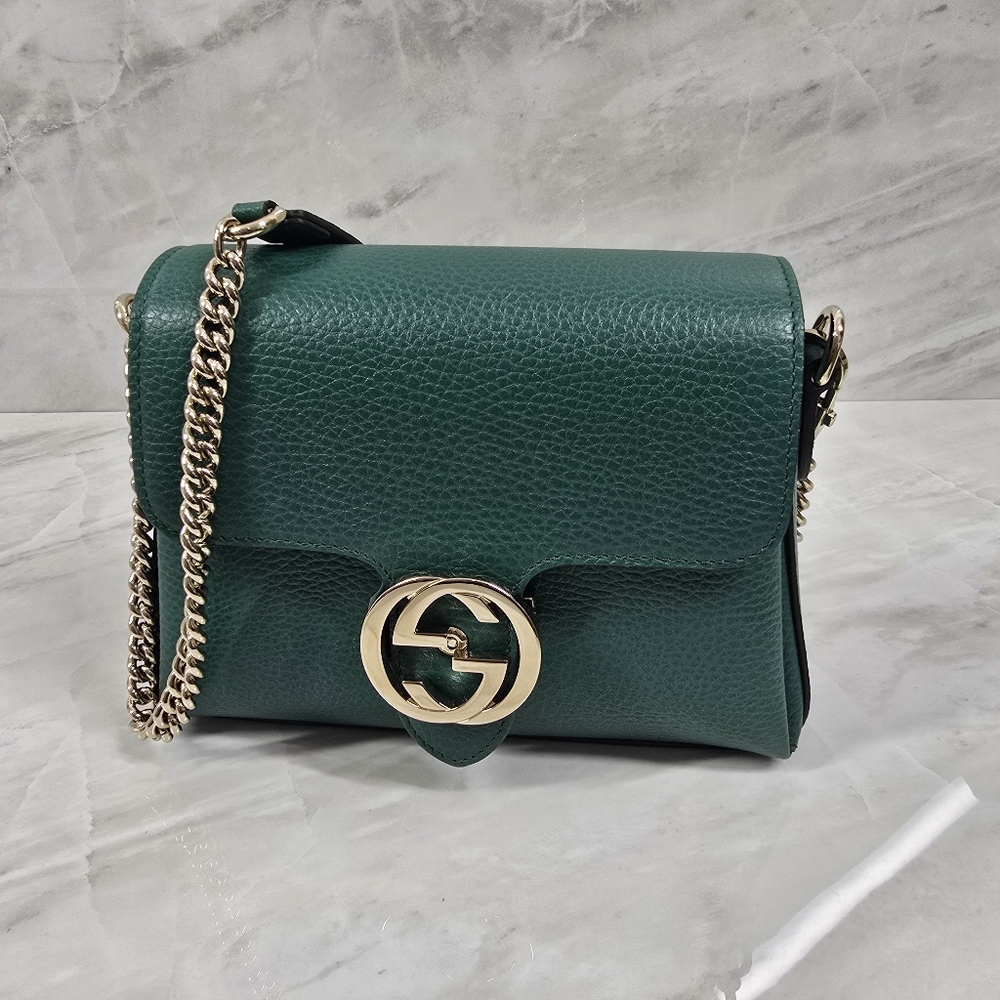 Gucci Green Leather Crossbody Bag - Picture 2 of 15